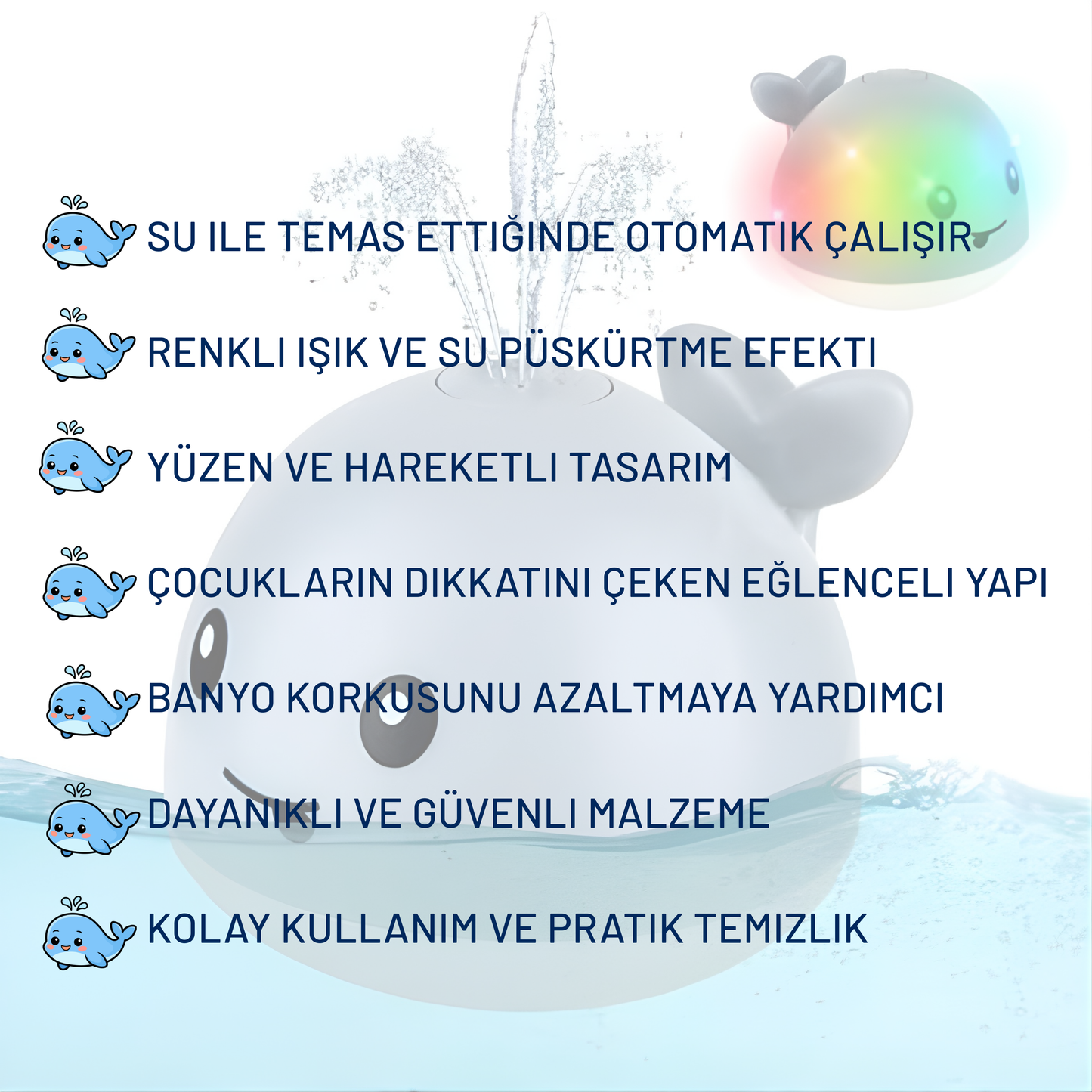 Işıklı Balina Su Oyuncağı
